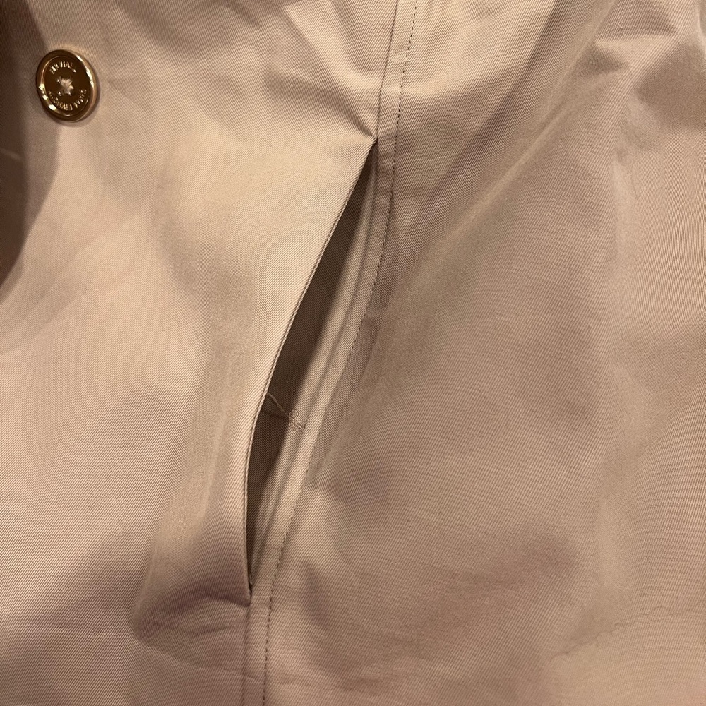 NWT Michael Kors Cropped Double- Breasted Cotton Trench Coat Khaki - Picture 6 of 9